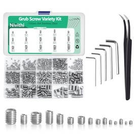 Nivithi 520 Grub Screws Set, Taper Ball Head Screws M3/M4/M5/M6/M8, Stainless Steel Screw Set, Grub Screws M4 & Grub Screw M6, Hexagon Socket Screws for Door Handles with 5 Pieces Hex Keys
