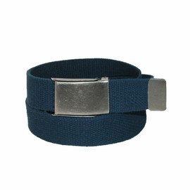 CTM® - Cinturón de tela para hombre con hebilla abatible de níquel, marino, Talla única
