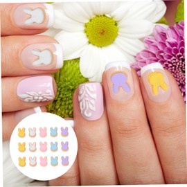 Ipetboom Rabbit Shape Nail Art Decor 50pcs Easter Themed Nail Decals for DIY Manicure Adorable Rabbit Jewelry