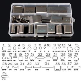 KEWAYO Leathercraft Punching Tools, 39 Shape Style One Hole Hollow Punch Cutter Set for Handmade DIY Leather Craft