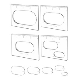 Pack of 4 Grommet Inlay Templates, Router Jig Template, Decorative and Router Templates for Woodworking, Oval Key Inlay Template