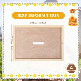 DoubleFill 4 Pcs 8 Frame Bee Hive Inner Cover for Hive Box Cover with Feeding Hole Beehive Frames Insulation Ventilation Inner Cover for Beekeeping Tool