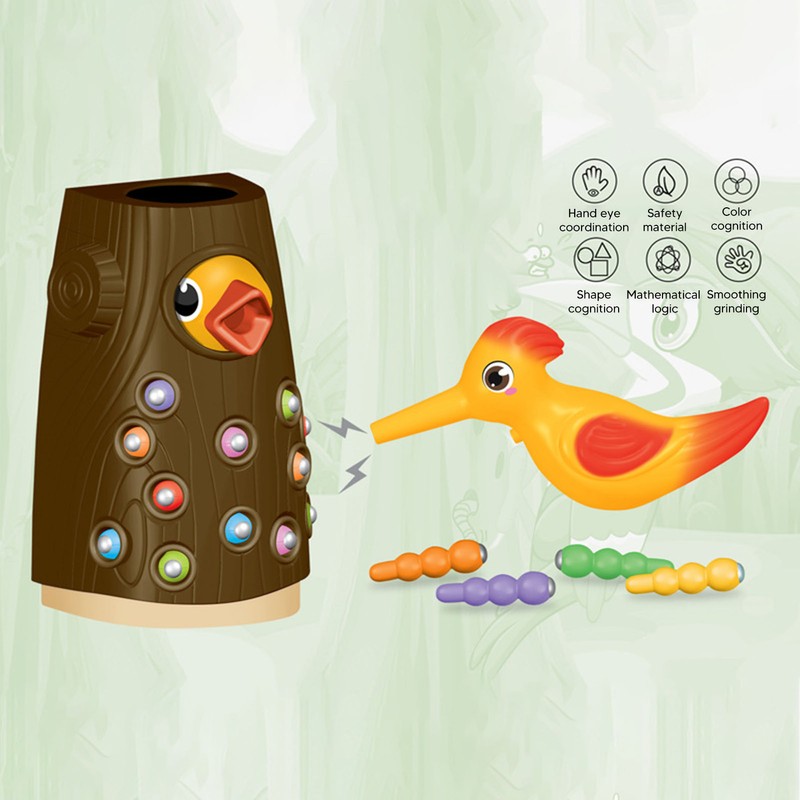 Magnetic Woodpecker Game Improve Coordination Keep Focusing Educational Woodpecker Toy