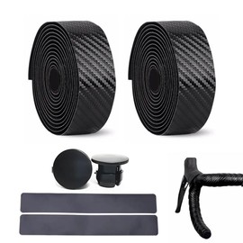 Bar Tape Road Bike Bar Tape Bicycle Grip Tape Drop Handlebar Tape Light and Flexible, Anti-Slip, Durable, Shock Absorption, Waterproof, Reduces Fatigue, Easy Installation, 2 Handlebar Straps, 2 End