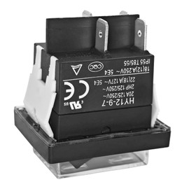 HY12-9-7 On/Off Push Button Switch - 4 Pins 20A 125/250V Power Switch Compatible with KEDU HY12-9-7 HY12-9-4 Saba CB-52 Fridge