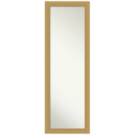 Amanti Art Gold Full Length Mirror for Door, 52x18 Grace Brushed Gold Tall Wall Mirror Full Length, Mounted to Door or Closet Wall with no Visible Brackets, Casual Frame, Bedroom Decor from WI, USA