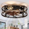 SabvioZh Farmhouse Caged Ceiling Fan with Light Flush Mount, Small