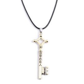 FunBoat AOT Erens Key Pendant Necklace - Shingeki No Kyojin Anime Cosplay Keychains - Christmas Gifts for Women Men (Erens Key Necklace - Bronze)