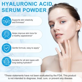 Hyaluronic Acid Powder 100% Pure - Multi-Use DIY Serum for Face, Deep Moisture, Wrinkle Reduction, Fragrance-Free, Preservative-Free for All Skin Types