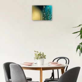 Fine Art Canvas Grass Seed with Blue Canvas Wall Decor by Artist Sharon Johnstone for Living Room, Bedroom, Bathroom, Kitchen, Office, Bar, Dining & Guest Room - Ready to Hang - 16 in x 12 in