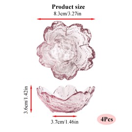 Zisqerts Flower Ring Dish - Decorative Jewelry Tray for Rings, Earrings & Bracelets, Glass Ring Holder with Floral Design, Aesthetic Nightstand Organizer for Women, Wife, Mom & Daughter (4 Pcs)