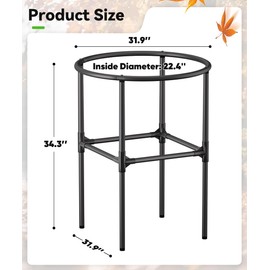 Tuohours Heavy-Duty Garden Trash Bag Holder – 30-55 Gallon Outdoor Yard Waste Bag Stand Metal Frame Lawn Leaf Bag Holders with Adjustable Feet, Detachable Legs for Leaves, Yard Waste, Camping (L)