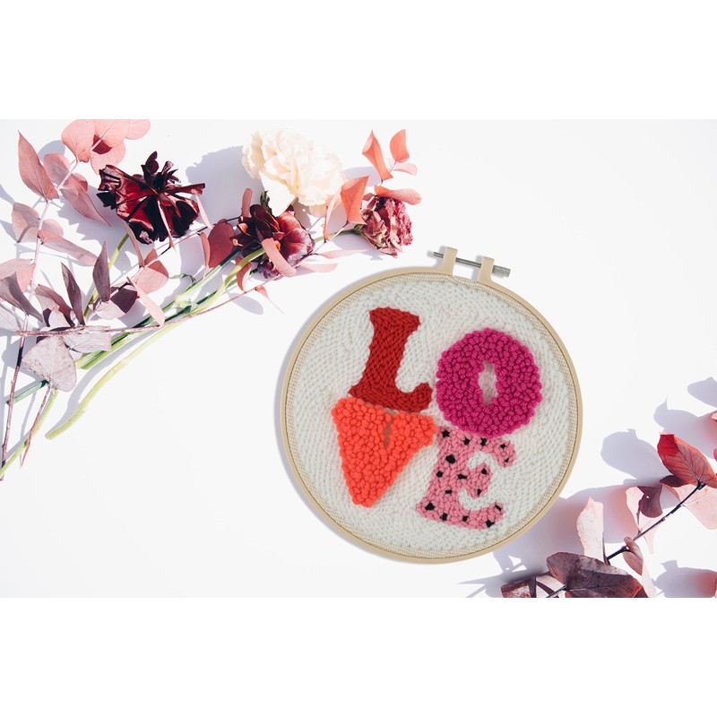 Trimits GCK146 Punch Needle Hoop Kit, Love, 20.3 cm (8