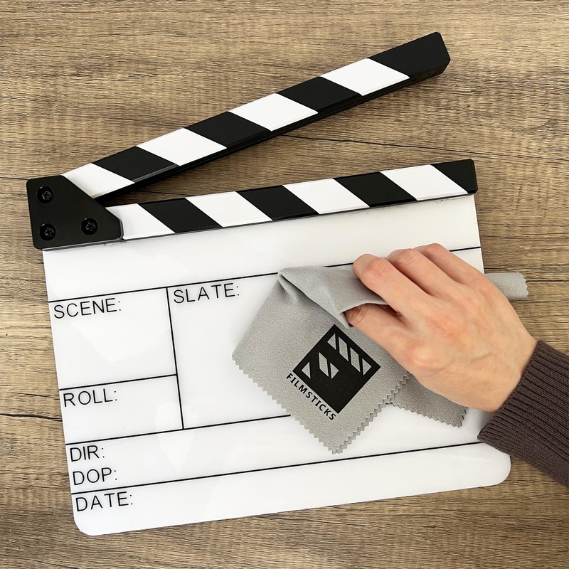 Filmsticks Microfibre Cleaning Cloth for Wiping Clean Acrylic Clapperboards, Camera