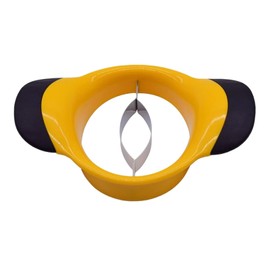 Slicer Pitter Steel with Stainless Steel Splitter Peeler Corer Mangos Peeler Potato Masher Wooden Handle (Yellow, One Size)