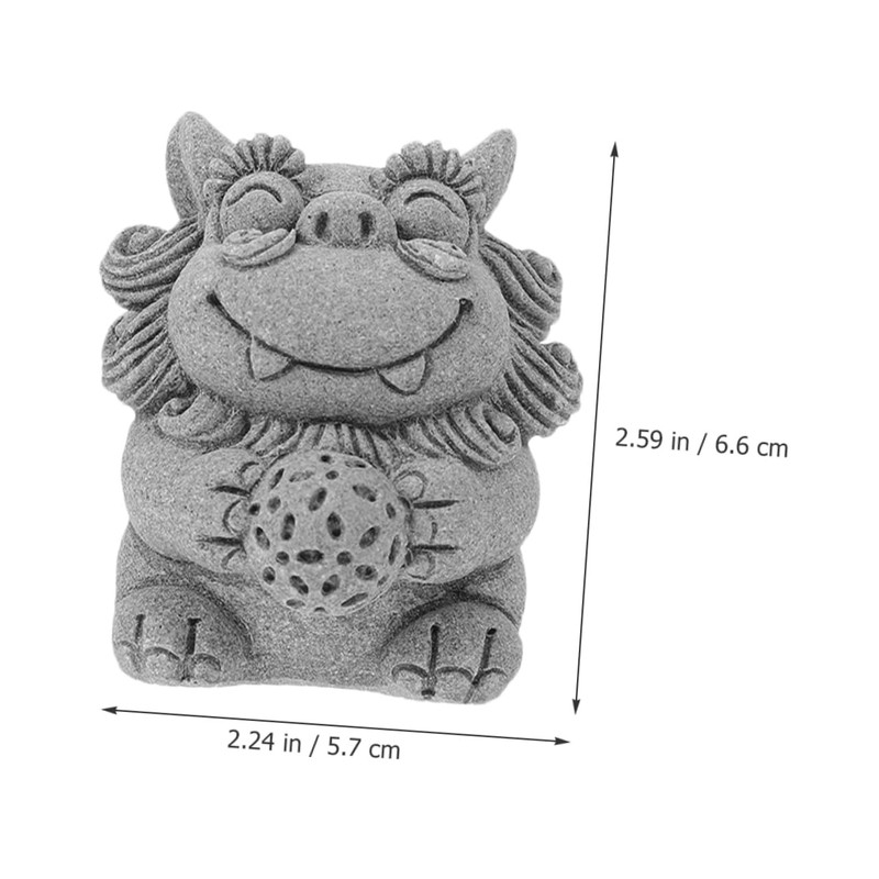 Levemolo 2pcs Mini Lion Statue Sturdy Decorative Lion Figurine Chinese
