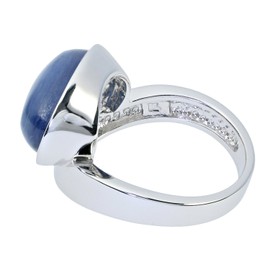 Kyanite La Luna Design Ladies Solitaire Ring In Sterling Silver Rhodium