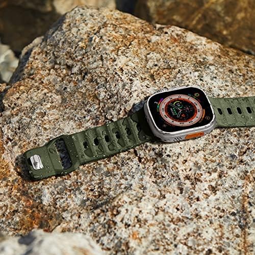 Suitisbest Compatibles con Apple Watch Correa de 49mm 45mm 44mm 42mm para Hombres, Pulseras de Silicona Suave Impermeable Correa de Repuesto para