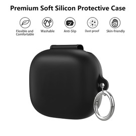 Aircawin for Beats Powerbeats Pro 2 Case Cover 2025,Premium Soft Flexible Silicon Cover with Keychain and Cleaing Pen for Powerbeats Pro 2 Cover Wireless Earphones,Headphone Accessories-Black