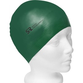 Swim Research Durable Solid Latex Swim Cap (Green-3PK)