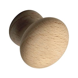 ALLES IM GRIFF Hemera Furniture Knob Diameter 30 mm - Furniture Knob Made of Wood Depth 28 mm - Knob for Cupboard Raw Beech