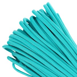 Paracord Planet Genuine Type III 550lb Paracord – Nylon Cord in Solid, Multi, and Reflective Colors – Turquoise (25 ft)