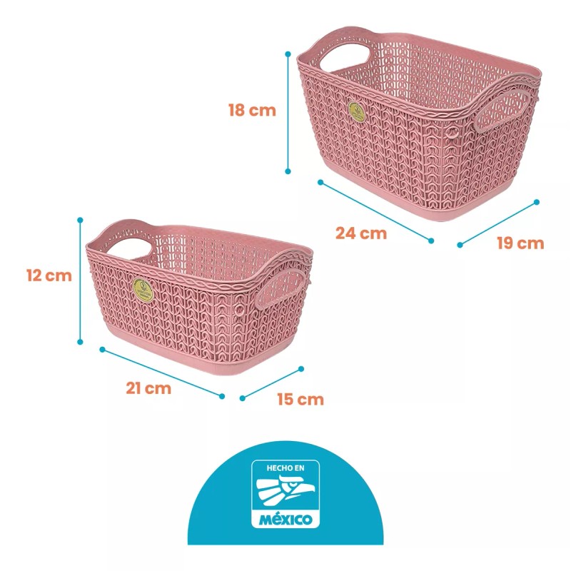 La Ardilla Utilisimo 2 Canastas Organizador Maquillaje Multiusos Baño