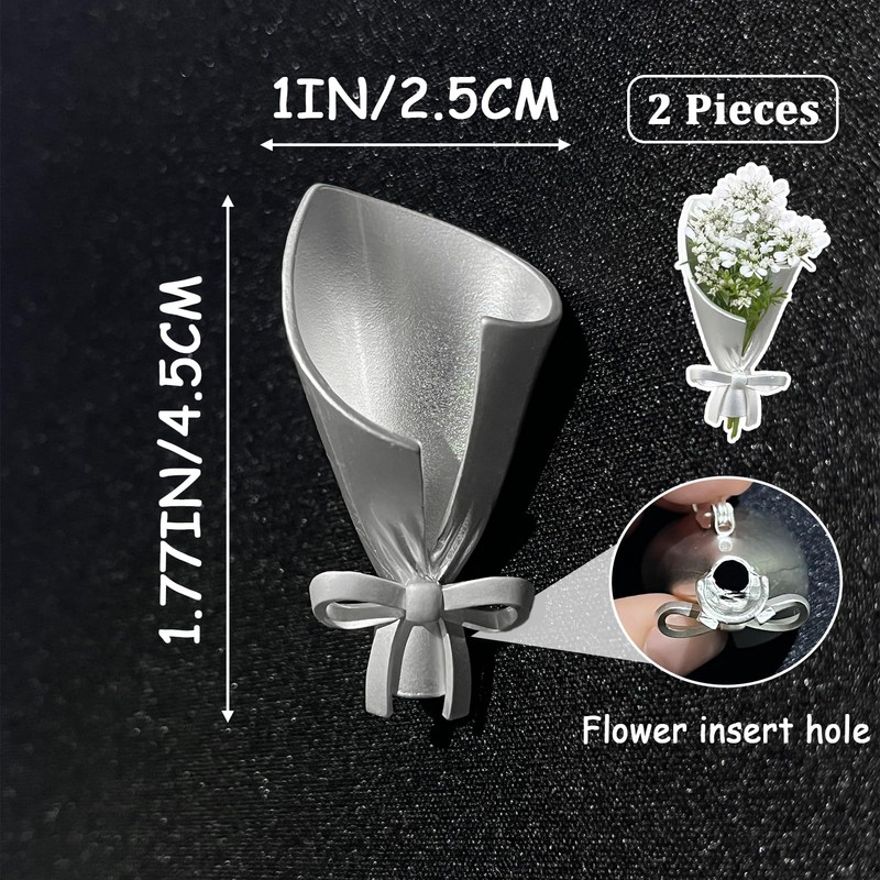 MIUPOO Flower Insert Brooch,DIY Corsage Brooch Accessory,Wearable Metal Flower Bouquet