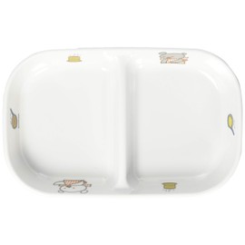 Maruki Koguma-chan Square Two Partition Plate, Small, J31 KO