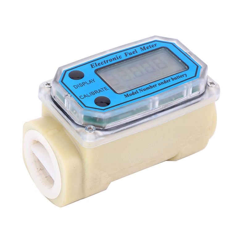 Mini Digital Turbine Flowmeter Diesel Fuel Flow Meter 10‑90L/min 1"