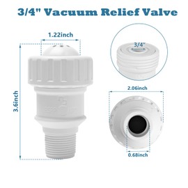 3/4" Vacuum Relief Valve Fixes Pool Solar System Pool Heating System Water Leakeage Compatible with Heliocol Sunstar SwimJoy SwimLux Solar Panels Heater