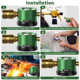 Nitrogen Regulator HVAC Nitrogen Purge Regulator Nitrogen Tank Regulator Tool Nitrogen Flow Regulator HVAC Purge, Dark Green