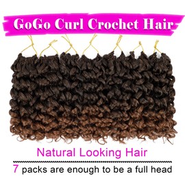 7 Packs GoGo Curl Crochet Hair 8 Inch Short Curly Crochet Hair for Women Deep Wave Beach Curl Crochet Braids Synthetic Braiding Hair Extensions(8 Inch, T30)