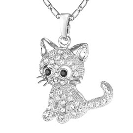SGERUFZ Cute Cat Necklace for Girls, Cat Pendant, Gift for Christmas