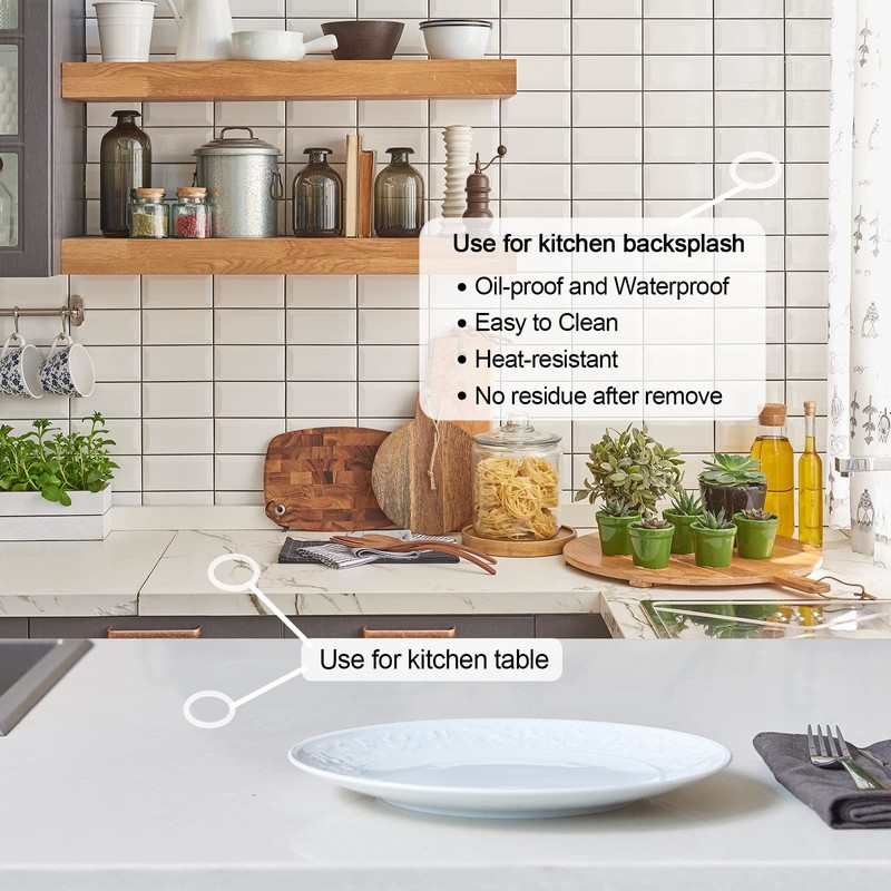 Shackcom Clear Contact Paper Roll Self-Adhesive Kitchen Backsplash Wall Protector