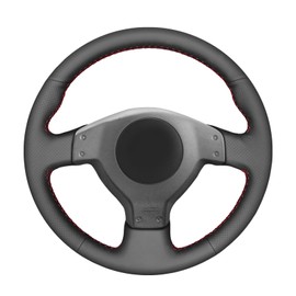 MEWANT Customized Hand Stitch Black Artificial Leather Car Steering Wheel Cover for Subaru Forester 2005-2008 Impreza WRX (WRX STI) Legacy Outback for Saab 9-2X 2005-2006