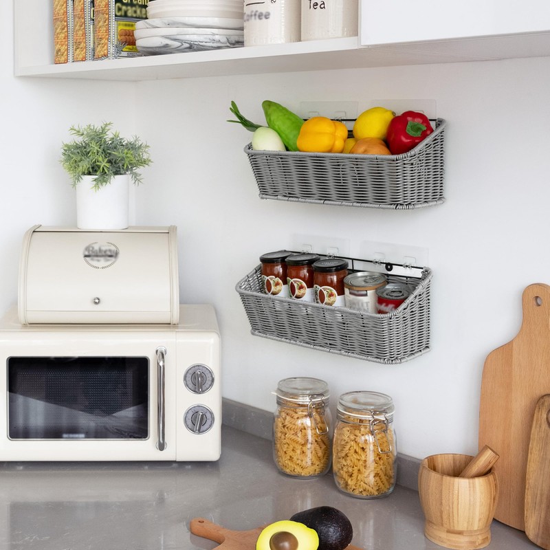 GRANNY SAYS Wicker Hanging Basket, 2 Pack Storage Baskets for