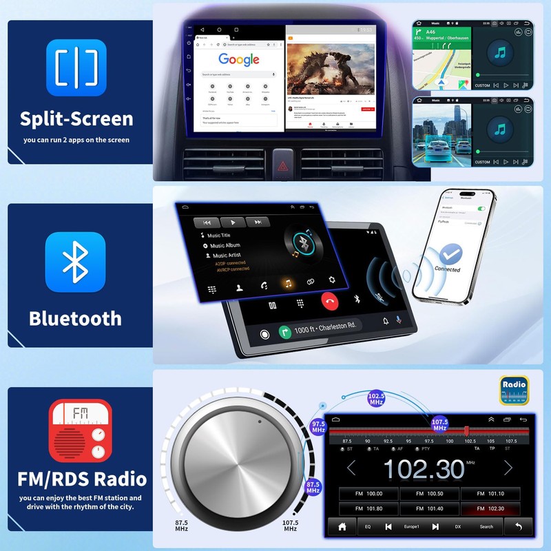 Android 14 Upgrade Car Stereo Radio for Honda Accord 6th