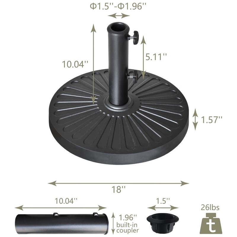 EliteShade USA Umbrella Base Stand Market Patio Outdoor Heavy Duty