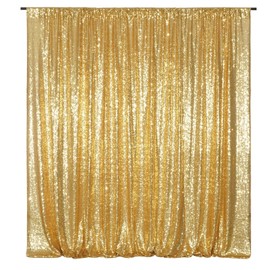 Poise3EHome Gold Backdrop Curtain, 6FT x 8FT Sequin Backdrop, Sequin Curtains for Party Wedding Sequence Backdrop