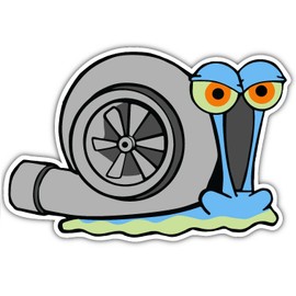 Vinyl Sticker Die Cut Snail Turbo Cartoon Funny Drift JDM Decal for Car Bumpers Windows Laptops Water Bottle, Multicolored