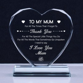 Cutywood Gifts for Mum, Mum Birthday Gifts, Crystal Engraved Birthday Gifts for Mum, Gifts for Mum on Mother Day, Birthday Presents for Mum, Best Mum Gifts on Birthday Christmas Valentines Day