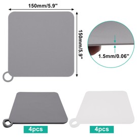 BUXIMN 8pcs Floor Drain Cover, 6inch Silicone Shower Stopper for Drain, Drain Covers to Keep Bugs Out for Kitchen Bathroom Laundry (Grey&Transparent)
