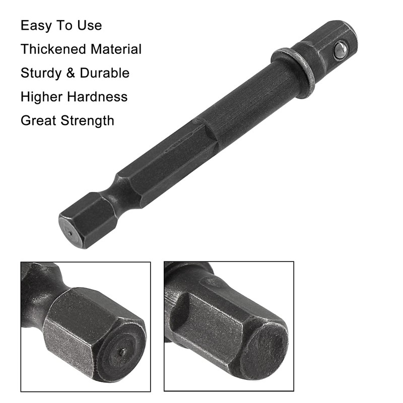 Biaungdo Square Socket Bit Adapter, 5 Pcs 1/4 Hex Impact