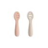 mushie Silicone First Feeding Baby Spoons | 2 Pack (Blush/Shifting