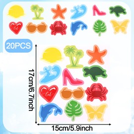 240pcs Tanning Stickers, 12 Styles Self-Adhesive Sunbathing Stickers for Body Heart Dolphin Butterfly Colorful Tanning Bed Decals for Girls Summer Beach Party Indoor Outdoor