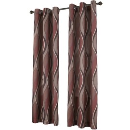 No. 918 Intersect 2-Pack Ogee Print Semi-Sheer Grommet Curtain Panel Pair