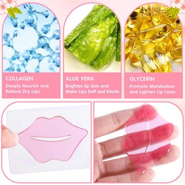 GGUFAY 10-teilige feuchtigkeitsspendende Lippenmaske, Collagen Crystal Lip Mask, sorgt für superweiche Lippen, feuchtigkeitsspendende Anti-Aging-Lippenkissen für trockene und rissige Lippen
