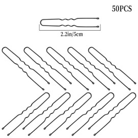 AIEX 50 Pieces Hair Pins Kit U-Shaped Hair Clips Secure Hold Bobby Pins Hair Clips for Women Girls and Hairdressing Salon (Black)