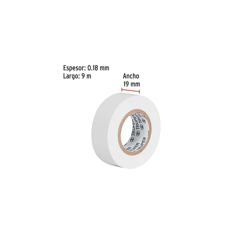 Truper M-22B, Cintas de aislar, 9 m x 19 mm,